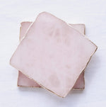 Gold Trimmed Rose Quartz Coasters